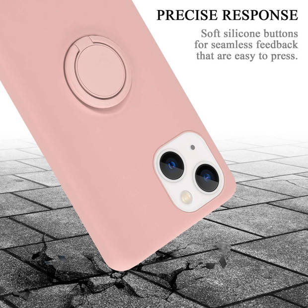 Cadorabo Hoesje geschikt voor Apple iPhone 14 in LIQUID ROZE - Beschermhoes van TPU silicone Case Cover met ring