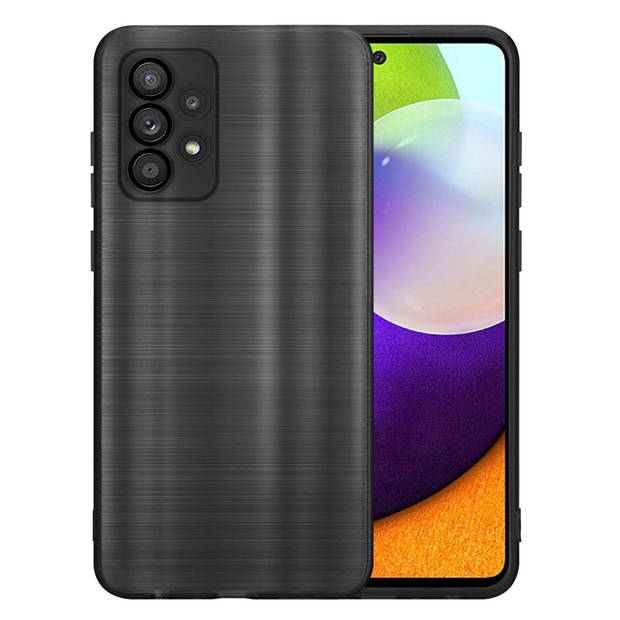 Cadorabo Hoesje geschikt voor Samsung Galaxy A52 (4G / 5G) / A52s in Brushed Zwart - Beschermhoes Case Cover TPU