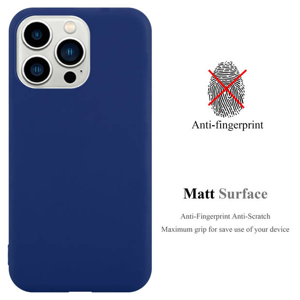 Cadorabo Hoesje geschikt voor Apple iPhone 14 PRO MAX in CANDY DONKER BLAUW - Beschermhoes TPU silicone Case Cover