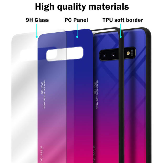 Cadorabo Hoesje geschikt voor Samsung Galaxy S10 4G in PAARS - ROOD - Tweekleurige beschermhoes TPU-silicone Case Cover