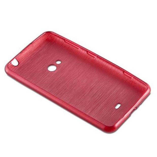 Cadorabo Hoesje geschikt voor Nokia Lumia 625 in ROOD - Beschermhoes TPU silicone Case Cover Brushed