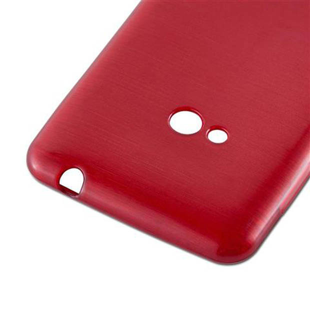 Cadorabo Hoesje geschikt voor Nokia Lumia 625 in ROOD - Beschermhoes TPU silicone Case Cover Brushed