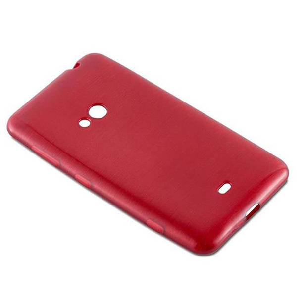 Cadorabo Hoesje geschikt voor Nokia Lumia 625 in ROOD - Beschermhoes TPU silicone Case Cover Brushed