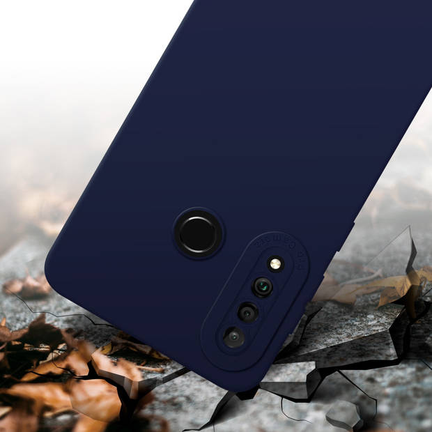 Cadorabo Hoesje geschikt voor Huawei P30 LITE in FLUID DONKER BLAUW - Beschermhoes TPU silicone Cover Case