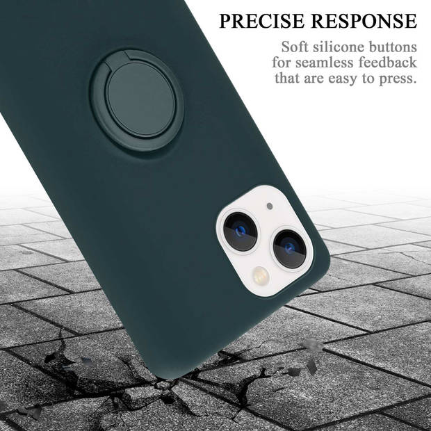 Cadorabo Hoesje geschikt voor Apple iPhone 14 in LIQUID GROEN - Beschermhoes van TPU silicone Case Cover met ring