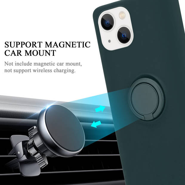 Cadorabo Hoesje geschikt voor Apple iPhone 14 PLUS in LIQUID GROEN - Beschermhoes van TPU silicone Case Cover met ring