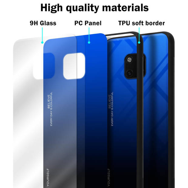 Cadorabo Hoesje geschikt voor Huawei MATE 20 PRO in BLAUW - ZWART - Tweekleurige beschermhoes TPU-silicone Case Cover