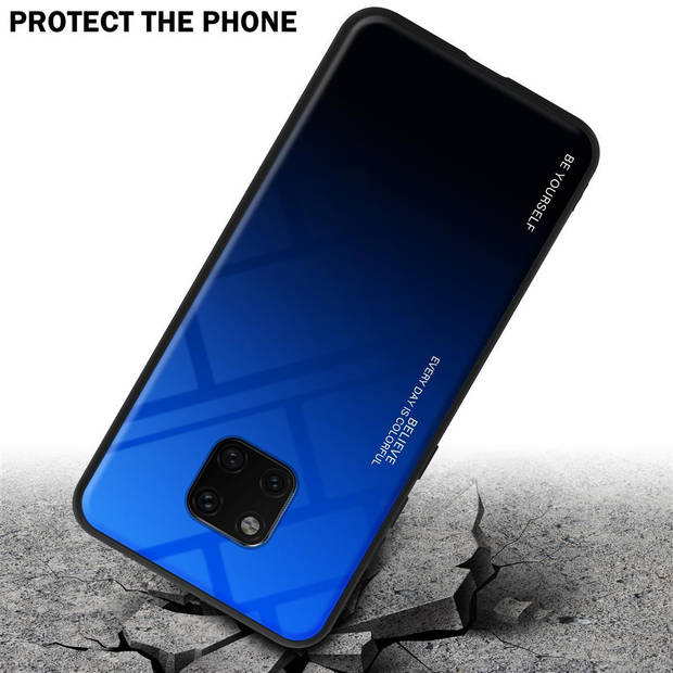 Cadorabo Hoesje geschikt voor Huawei MATE 20 PRO in BLAUW - ZWART - Tweekleurige beschermhoes TPU-silicone Case Cover