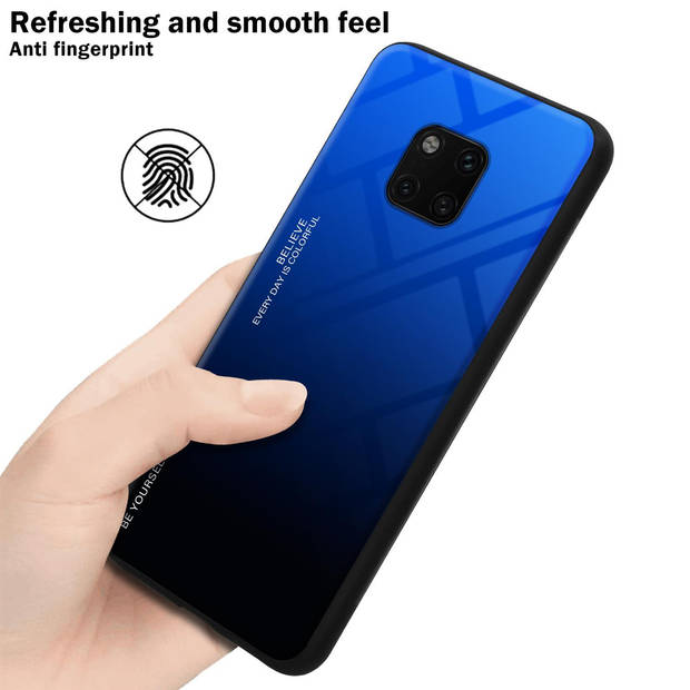 Cadorabo Hoesje geschikt voor Huawei MATE 20 PRO in BLAUW - ZWART - Tweekleurige beschermhoes TPU-silicone Case Cover