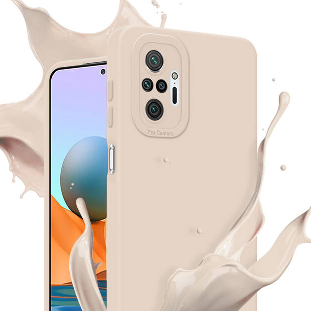 Cadorabo Hoesje geschikt voor Xiaomi RedMi NOTE 10 PRO in FLUID CREAM - Beschermhoes TPU silicone Cover Case