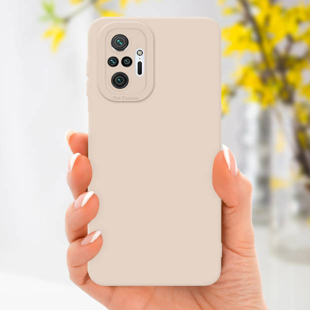 Cadorabo Hoesje geschikt voor Xiaomi RedMi NOTE 10 PRO in FLUID CREAM - Beschermhoes TPU silicone Cover Case