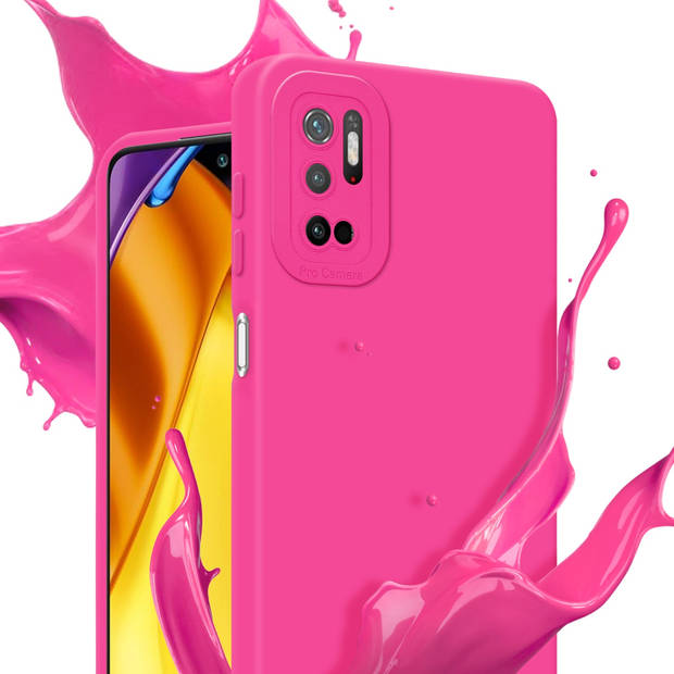 Cadorabo Hoesje geschikt voor Xiaomi RedMi NOTE 10 5G / POCO M3 PRO 5G in FLUID HOTPINK - Beschermhoes TPU silicone