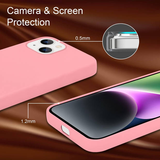 Cadorabo Hoesje geschikt voor Apple iPhone 14 PLUS Case in LIQUID ROZE - Beschermhoes TPU silicone Cover