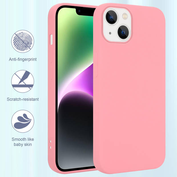 Cadorabo Hoesje geschikt voor Apple iPhone 14 Case in LIQUID ROZE - Beschermhoes TPU silicone Cover