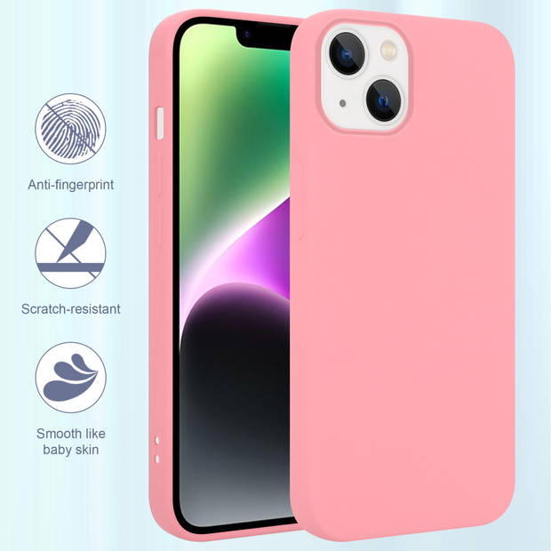 Cadorabo Hoesje geschikt voor Apple iPhone 14 PLUS Case in LIQUID ROZE - Beschermhoes TPU silicone Cover