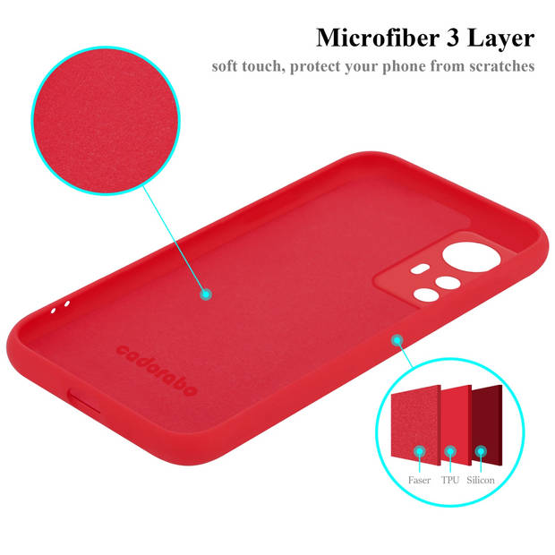 Cadorabo Hoesje geschikt voor Xiaomi 12 / 12X Case in LIQUID ROOD - Beschermhoes TPU silicone Cover