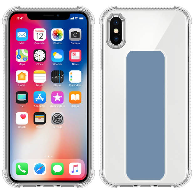 Cadorabo Hoesje geschikt voor Apple iPhone XS MAX Cover in LICHTBLAUW - Beschermhoes TPU silicone Case met houder