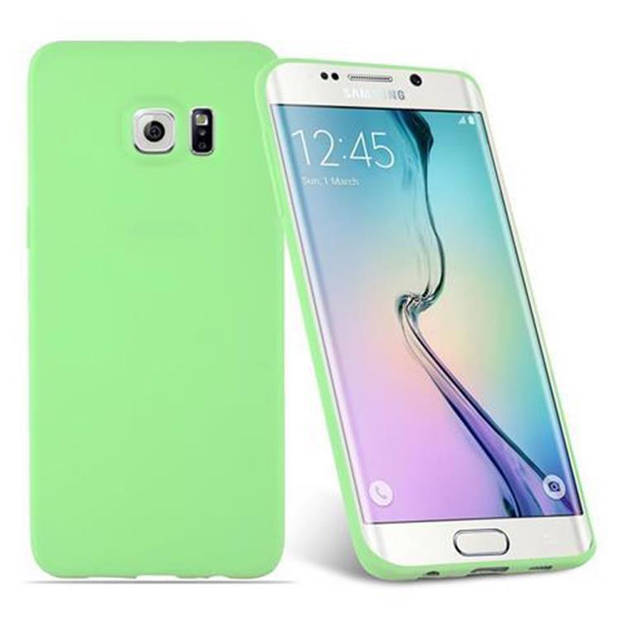 Cadorabo Hoesje geschikt voor Samsung Galaxy S6 EDGE in CANDY PASTEL GROEN - Beschermhoes TPU silicone Case Cover