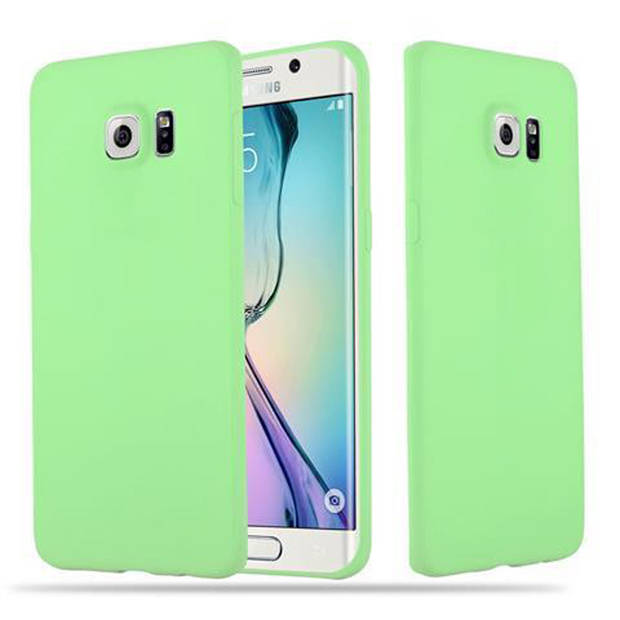 Cadorabo Hoesje geschikt voor Samsung Galaxy S6 EDGE in CANDY PASTEL GROEN - Beschermhoes TPU silicone Case Cover