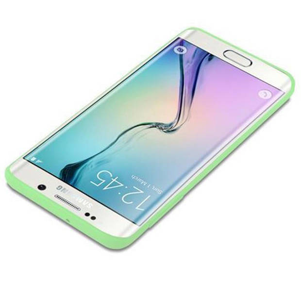 Cadorabo Hoesje geschikt voor Samsung Galaxy S6 EDGE in CANDY PASTEL GROEN - Beschermhoes TPU silicone Case Cover