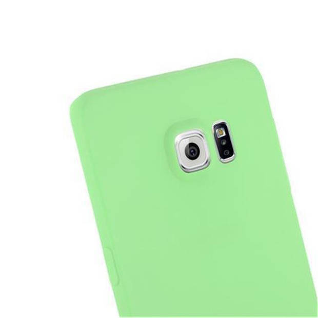 Cadorabo Hoesje geschikt voor Samsung Galaxy S6 EDGE in CANDY PASTEL GROEN - Beschermhoes TPU silicone Case Cover