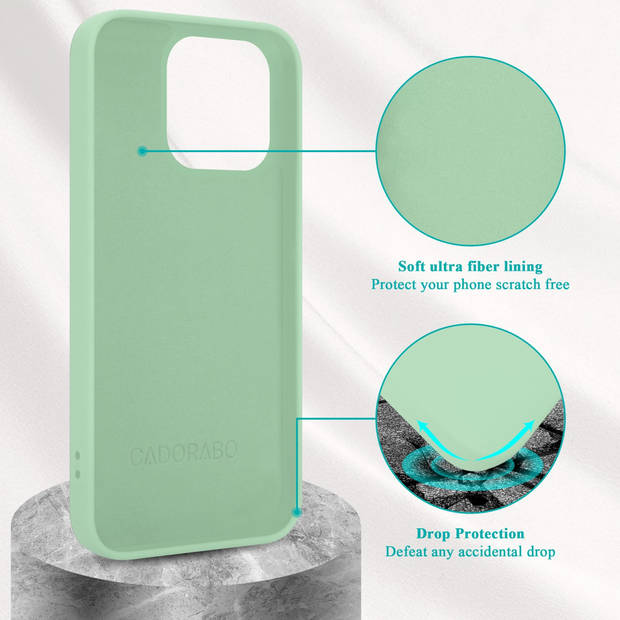 Cadorabo Hoesje geschikt voor Apple iPhone 14 PRO MAX Case in LIQUID LICHT GROEN - Beschermhoes TPU silicone Cover