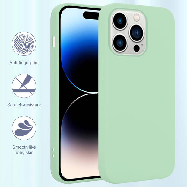 Cadorabo Hoesje geschikt voor Apple iPhone 14 PRO Case in LIQUID LICHT GROEN - Beschermhoes TPU silicone Cover