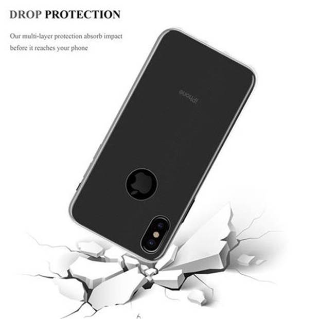 Cadorabo Hoesje geschikt voor Apple iPhone X / XS in VOLLEDIG TRANSPARANT - Beschermhoes Cover gemaakt van TPU Silicone
