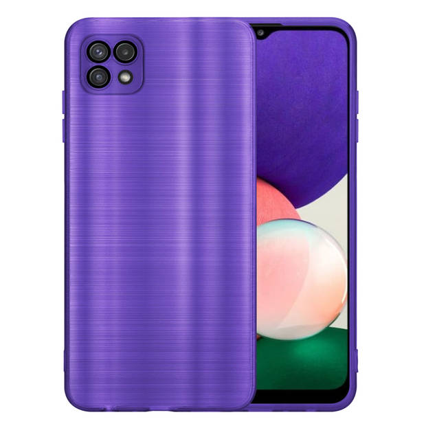 Cadorabo Hoesje geschikt voor Samsung Galaxy A22 5G in Brushed Paars - Beschermhoes Case Cover TPU silicone