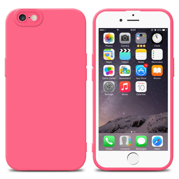 Cadorabo Hoesje geschikt voor Apple iPhone 6 / 6S in FLUID ROOD - Beschermhoes TPU silicone Cover Case