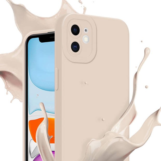 Cadorabo Hoesje geschikt voor Apple iPhone 12 in FLUID CREAM - Beschermhoes TPU silicone Cover Case