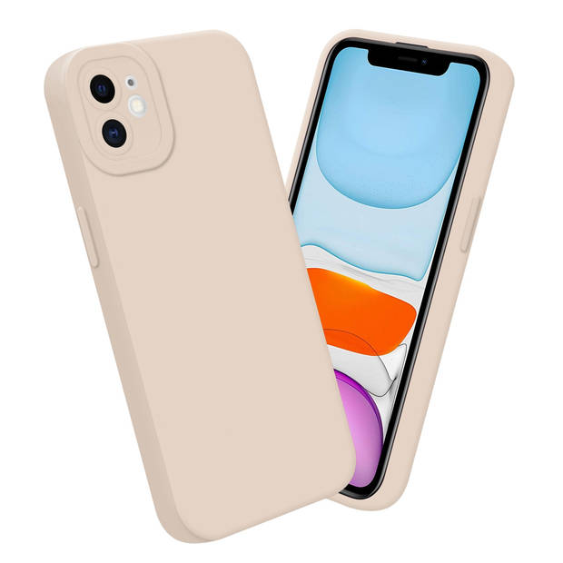 Cadorabo Hoesje geschikt voor Apple iPhone 12 in FLUID CREAM - Beschermhoes TPU silicone Cover Case