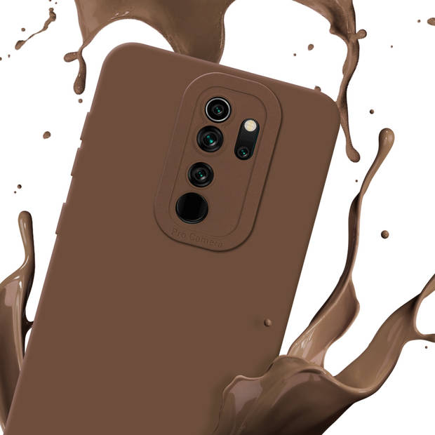 Cadorabo Hoesje geschikt voor Xiaomi RedMi NOTE 8 PRO in FLUID BRUIN - Beschermhoes TPU silicone Cover Case