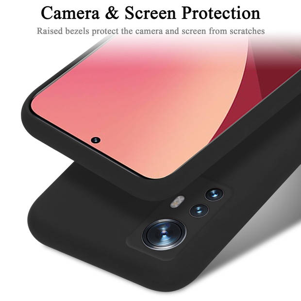 Cadorabo Hoesje geschikt voor Xiaomi 12 / 12X Case in LIQUID ZWART - Beschermhoes TPU silicone Cover