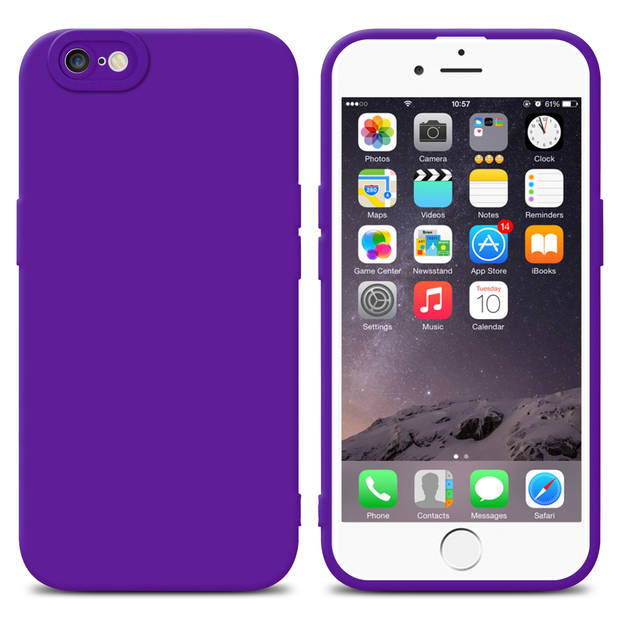 Cadorabo Hoesje geschikt voor Apple iPhone 6 PLUS / 6S PLUS in FLUID DONKER PAARS - Beschermhoes TPU silicone Cover Case