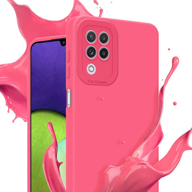 Cadorabo Hoesje geschikt voor Samsung Galaxy A22 4G in FLUID ROOD - Beschermhoes TPU silicone Cover Case