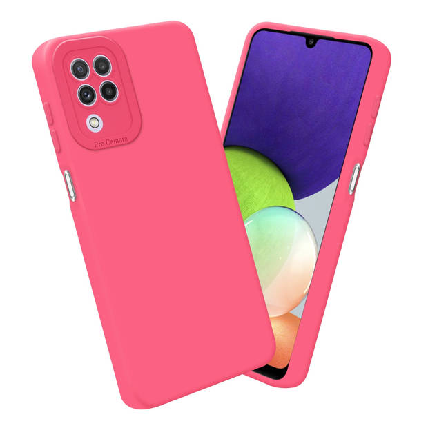 Cadorabo Hoesje geschikt voor Samsung Galaxy A22 4G in FLUID ROOD - Beschermhoes TPU silicone Cover Case