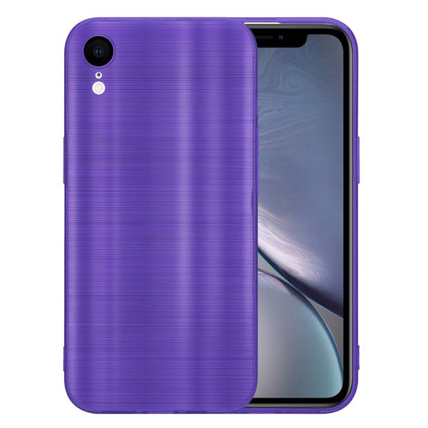 Cadorabo Hoesje geschikt voor Apple iPhone XR in Brushed Paars - Beschermhoes Case Cover TPU silicone
