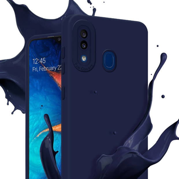 Cadorabo Hoesje geschikt voor Samsung Galaxy A20 / A30 / M10s in FLUID DONKER BLAUW - Beschermhoes TPU silicone Cover