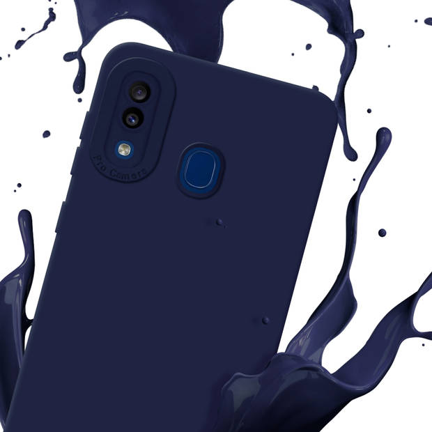 Cadorabo Hoesje geschikt voor Samsung Galaxy A20 / A30 / M10s in FLUID DONKER BLAUW - Beschermhoes TPU silicone Cover