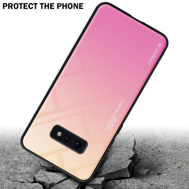 Cadorabo Hoesje geschikt voor Samsung Galaxy S10e in GEEL - ROZE - Tweekleurige beschermhoes TPU-silicone Case Cover