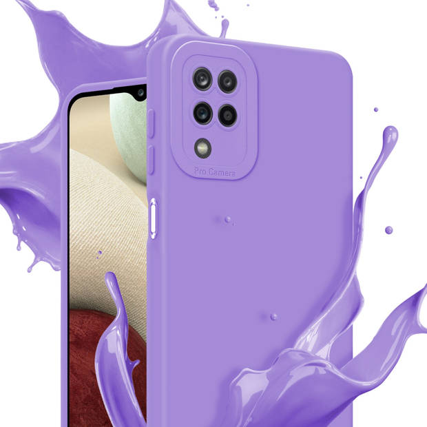 Cadorabo Hoesje geschikt voor Samsung Galaxy A12 / M12 in FLUID LICHT PAARS - Beschermhoes TPU silicone Cover Case