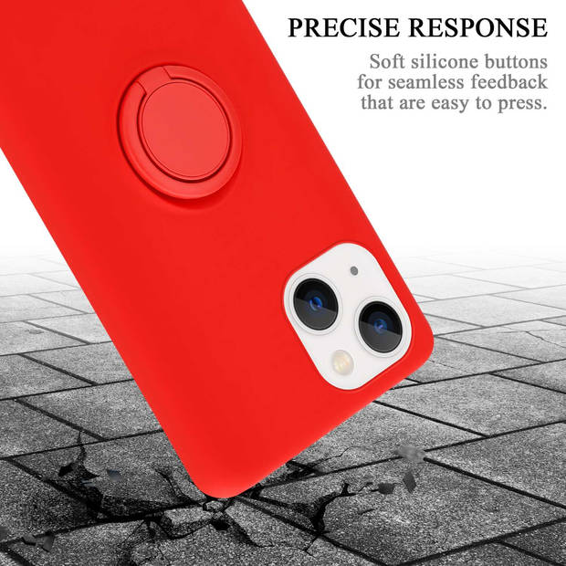 Cadorabo Hoesje geschikt voor Apple iPhone 14 PLUS in LIQUID ROOD - Beschermhoes van TPU silicone Case Cover met ring