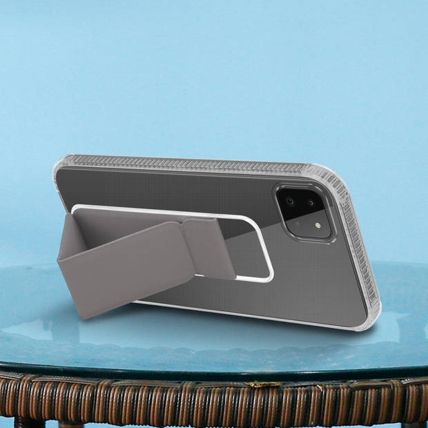 Cadorabo Hoesje geschikt voor Samsung Galaxy A22 5G Cover in GRIJS - Beschermhoes TPU silicone Case met houder