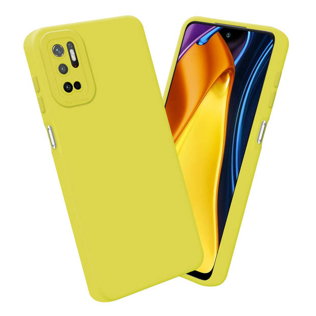 Cadorabo Hoesje geschikt voor Xiaomi RedMi NOTE 10 5G / POCO M3 PRO 5G in FLUID GEEL - Beschermhoes TPU silicone Cover