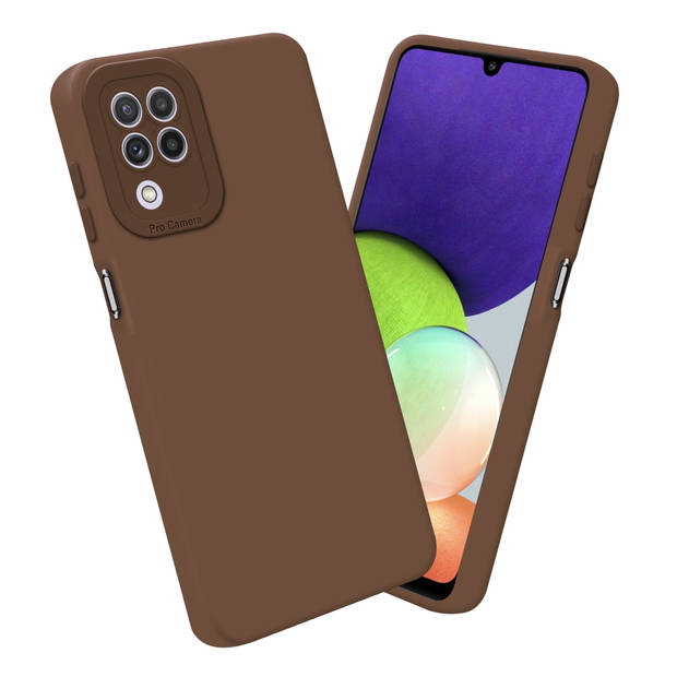 Cadorabo Hoesje geschikt voor Samsung Galaxy A22 4G in FLUID BRUIN - Beschermhoes TPU silicone Cover Case