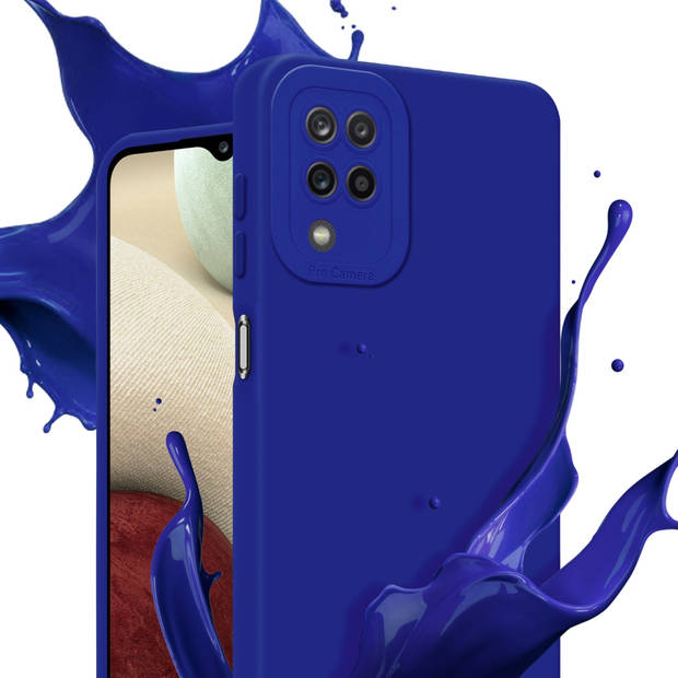 Cadorabo Hoesje geschikt voor Samsung Galaxy A12 / M12 in FLUID BLAUW - Beschermhoes TPU silicone Cover Case