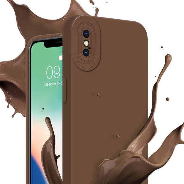 Cadorabo Hoesje geschikt voor Apple iPhone XS MAX in FLUID BRUIN - Beschermhoes TPU silicone Cover Case