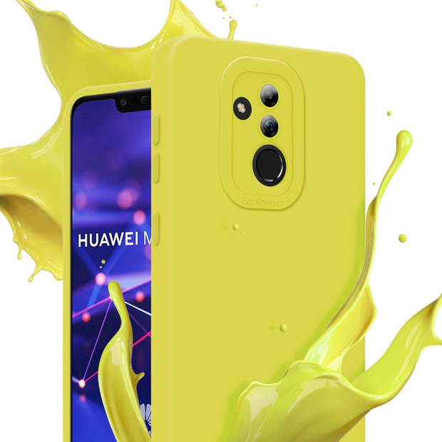 Cadorabo Hoesje geschikt voor Huawei MATE 20 LITE in FLUID GEEL - Beschermhoes TPU silicone Cover Case