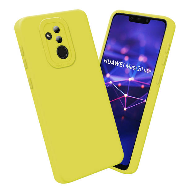 Cadorabo Hoesje geschikt voor Huawei MATE 20 LITE in FLUID GEEL - Beschermhoes TPU silicone Cover Case